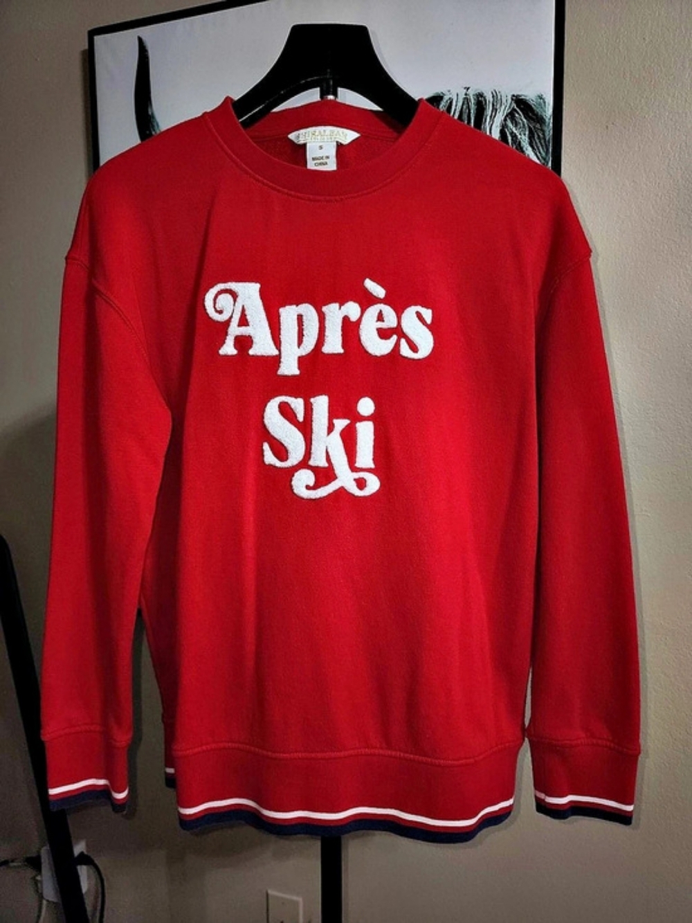 Shiraleah "Après Ski" Embroidered Varsity Striped Sweatshirt